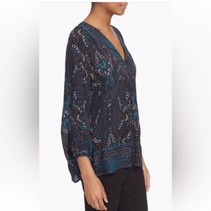 Joie Paisley Peasant Blouse